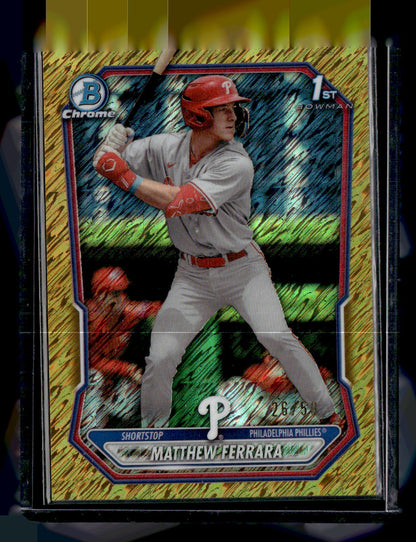 2026 Bowman #BCP-110 Matthew Ferrara Gold Shimmer Refractor #/50