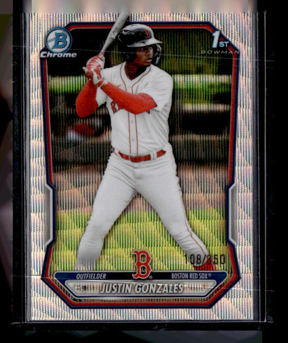2026 Bowman #BCP-141 Justin Gonzales Chrome Prospects Wave Refractor #/350