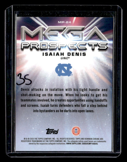 2025-26 Bowman #MP-24 Isaiah Denis Mega Prospects Gold Mojo #/50
