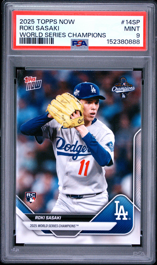 2025 Topps Now Los Angeles Dodgers #14SP Roki Sasaki PSA 9 152380888