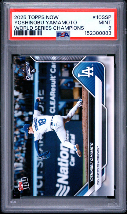 2025 Topps Now Los Angeles Dodgers #10SSP Yoshinobu Yamamoto PSA 9 152380883
