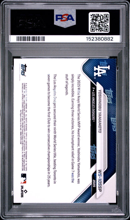 2025 Topps Now Los Angeles Dodgers #10SSP Yoshinobu Yamamoto PSA 9 152380882