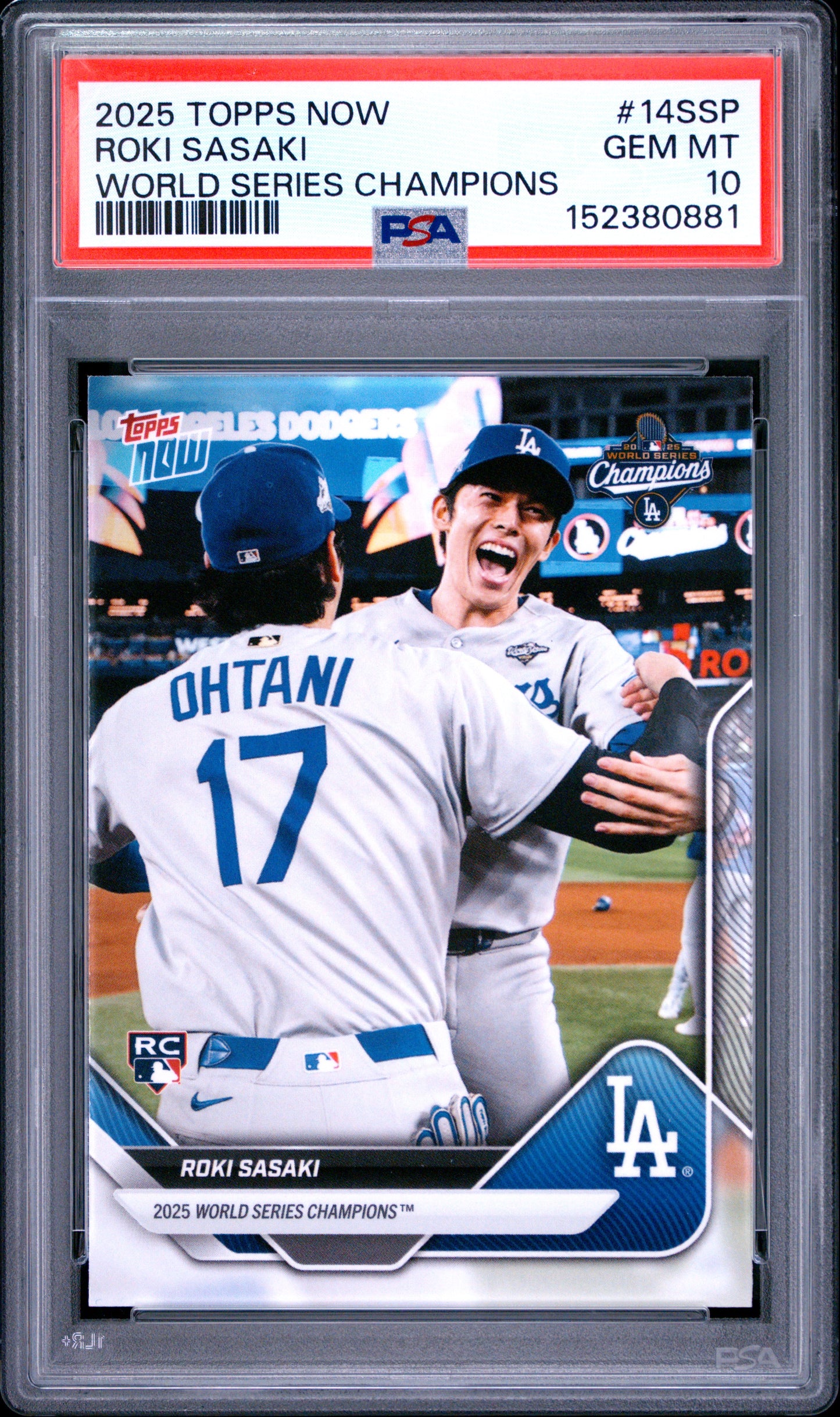 2025 Topps Now Los Angeles Dodgers #14SSP Roki Sasaki PSA 10 152380881