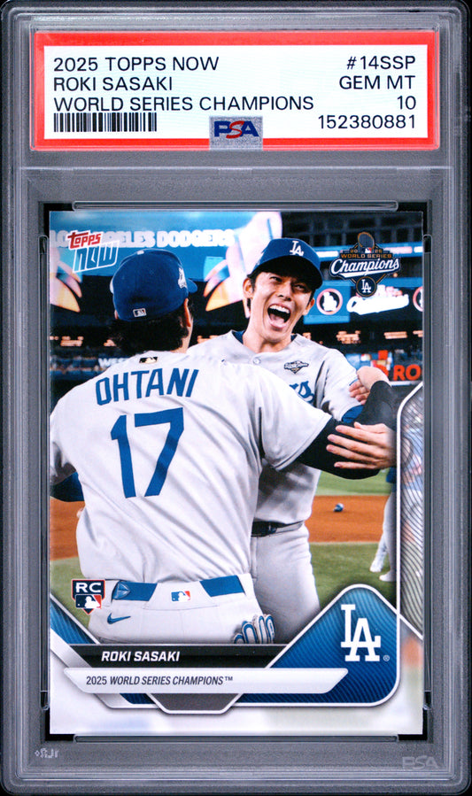 2025 Topps Now Los Angeles Dodgers #14SSP Roki Sasaki PSA 10 152380881