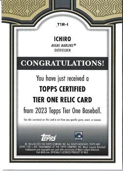 2023 Topps Tier One #T1R-I Ichiro Tier One Relics (Design B) #/400