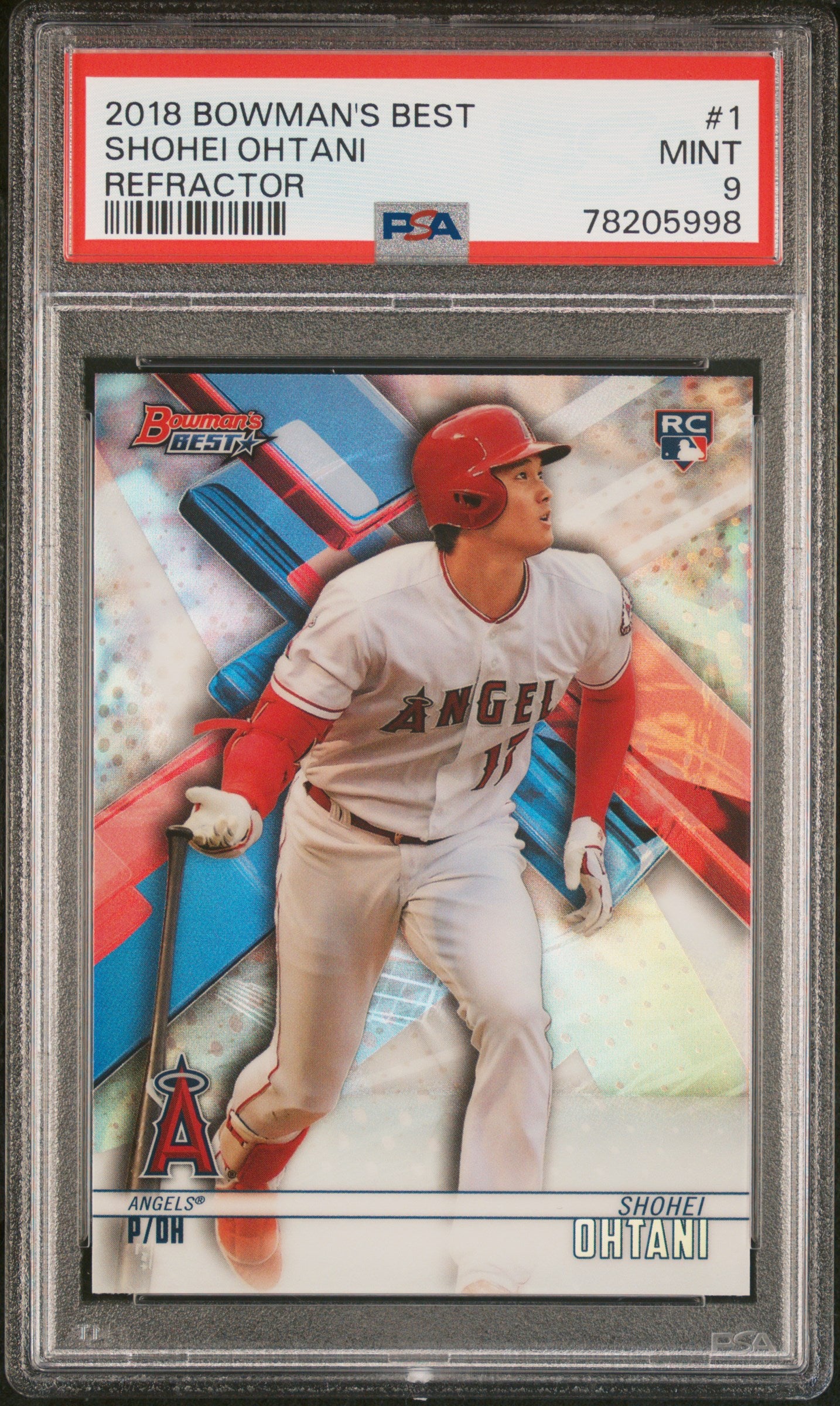 2018 BOWMAN'S BEST SHOHEI OHTANI #1 REFRACTOR PSA 9