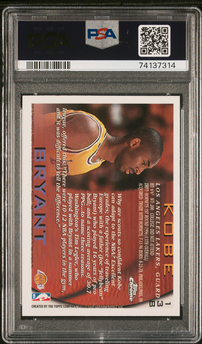 1996 TOPPS CHROME KOBE BRYANT #138 PSA 8
