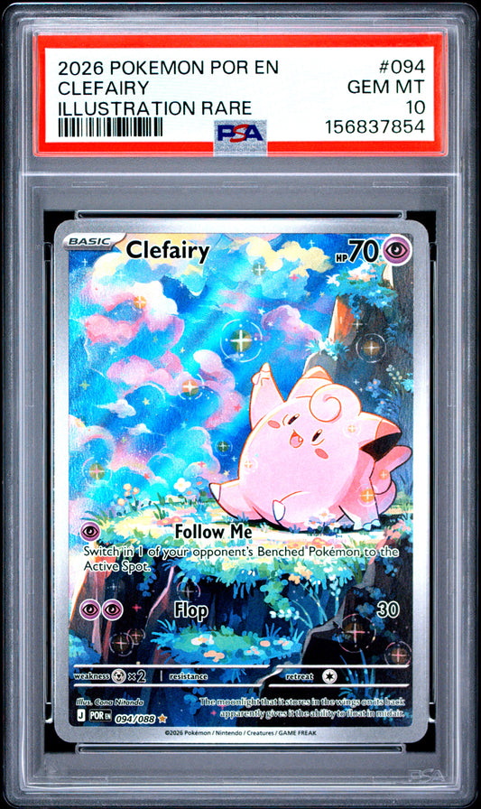 2026 POKEMON POR EN-PERFECT ORDER CLEFAIRY #094 ILLUSTRATION RARE PSA 10