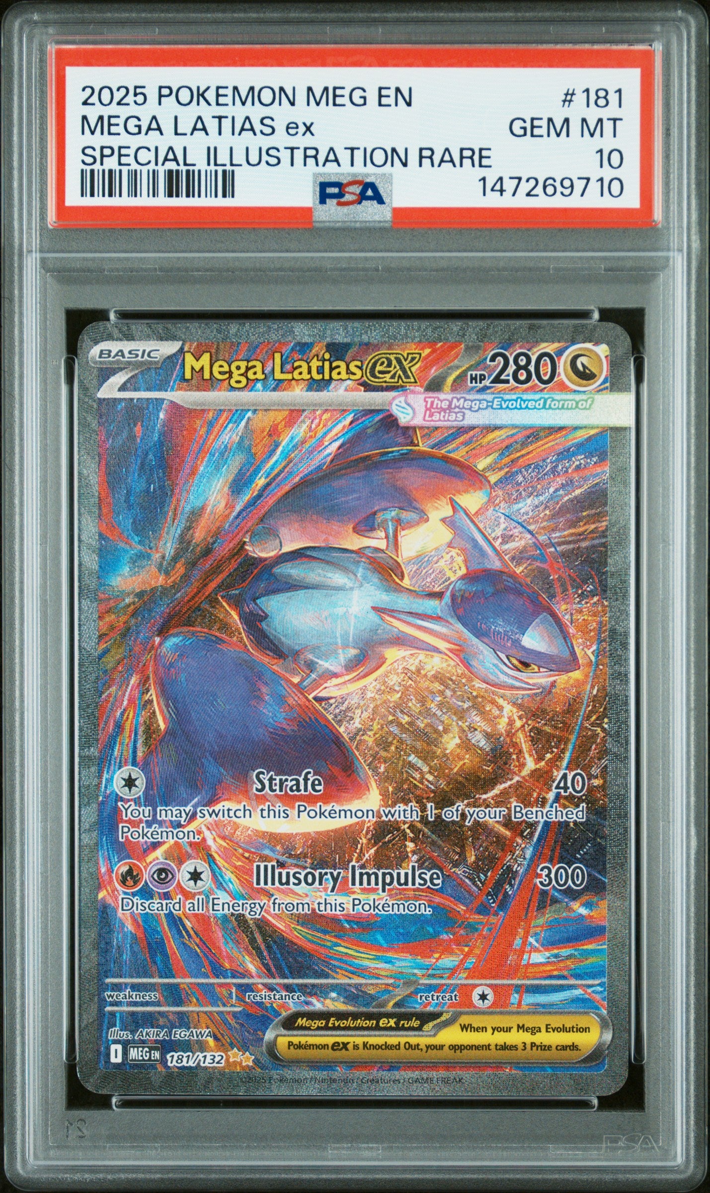 2025 POKEMON MEG EN-MEGA EVOLUTION MEGA LATIAS ex #181 SPECIAL ILLUSTRATION RARE PSA 10