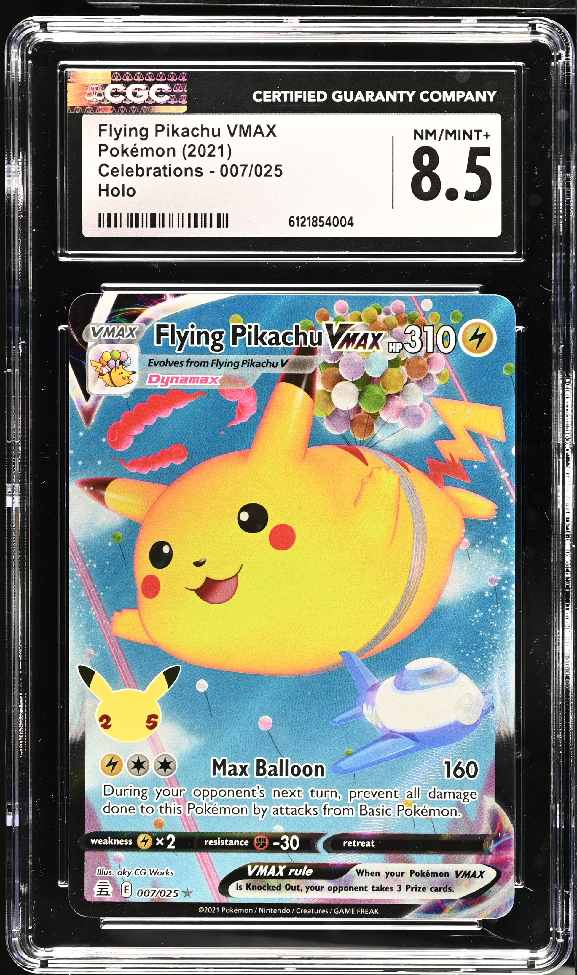 2021 Pokemon Celebrations #007/025 Flying Pikachu VMAX CGC 8.5