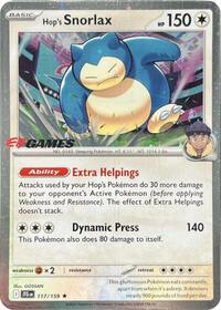pokemon Miscellaneous Cards & Products Hop's Snorlax - 117/159 (EB Games) (Cosmos Holo)