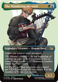 MTG FINAL FANTASY The Wandering Minstrel (Borderless) (Surge Foil)
