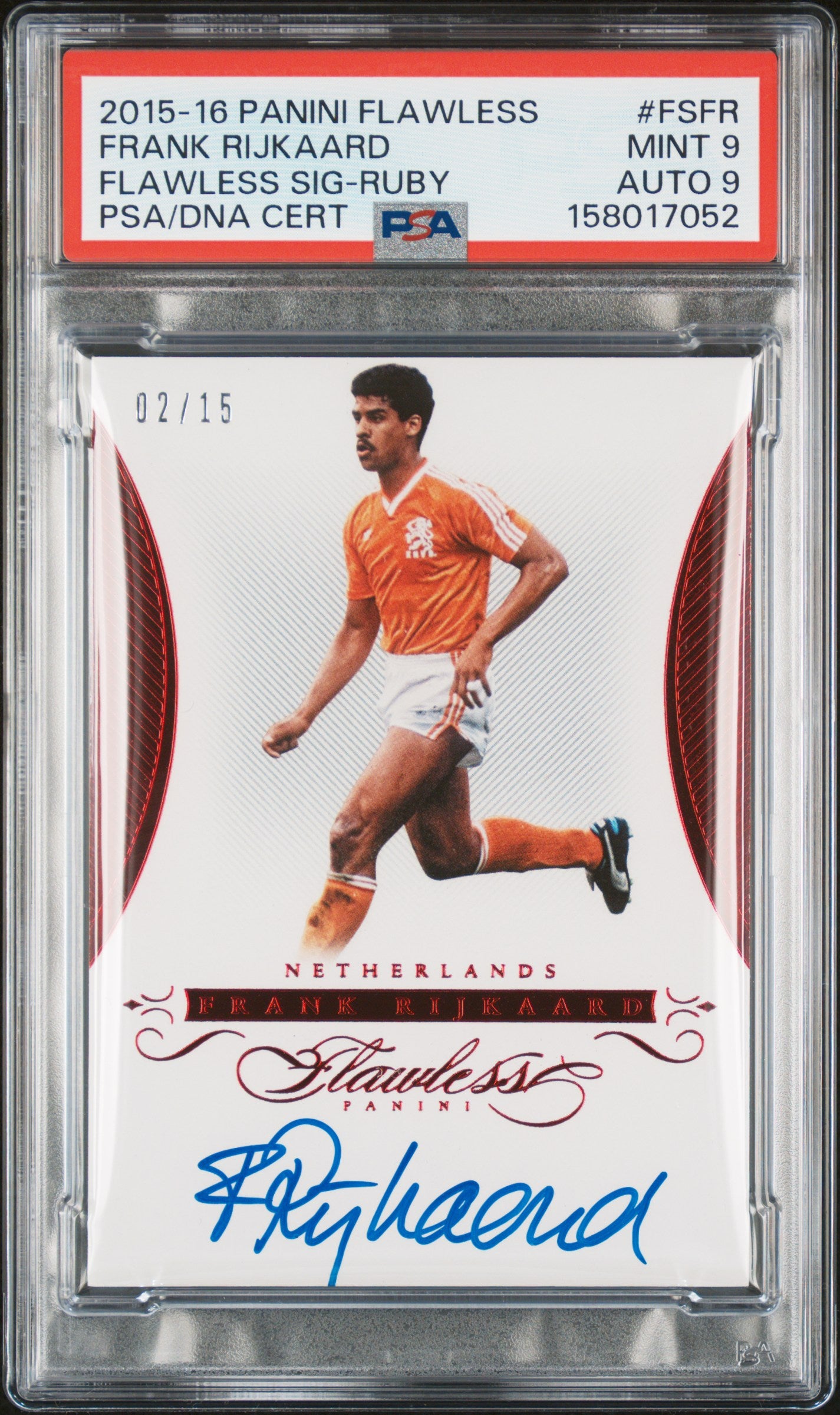 2015-16 Panini Flawless #FSFR Frank Rijkaard Flawless Sig-Ruby PSA 9 158017052