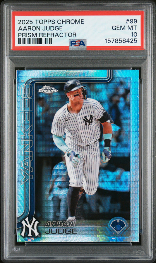 2025 Topps Chrome #99 Aaron Judge Prism Refractor PSA 10 157858425