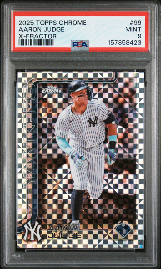 2025 Topps Chrome #99 Aaron Judge X-Fractor PSA 9 157858423