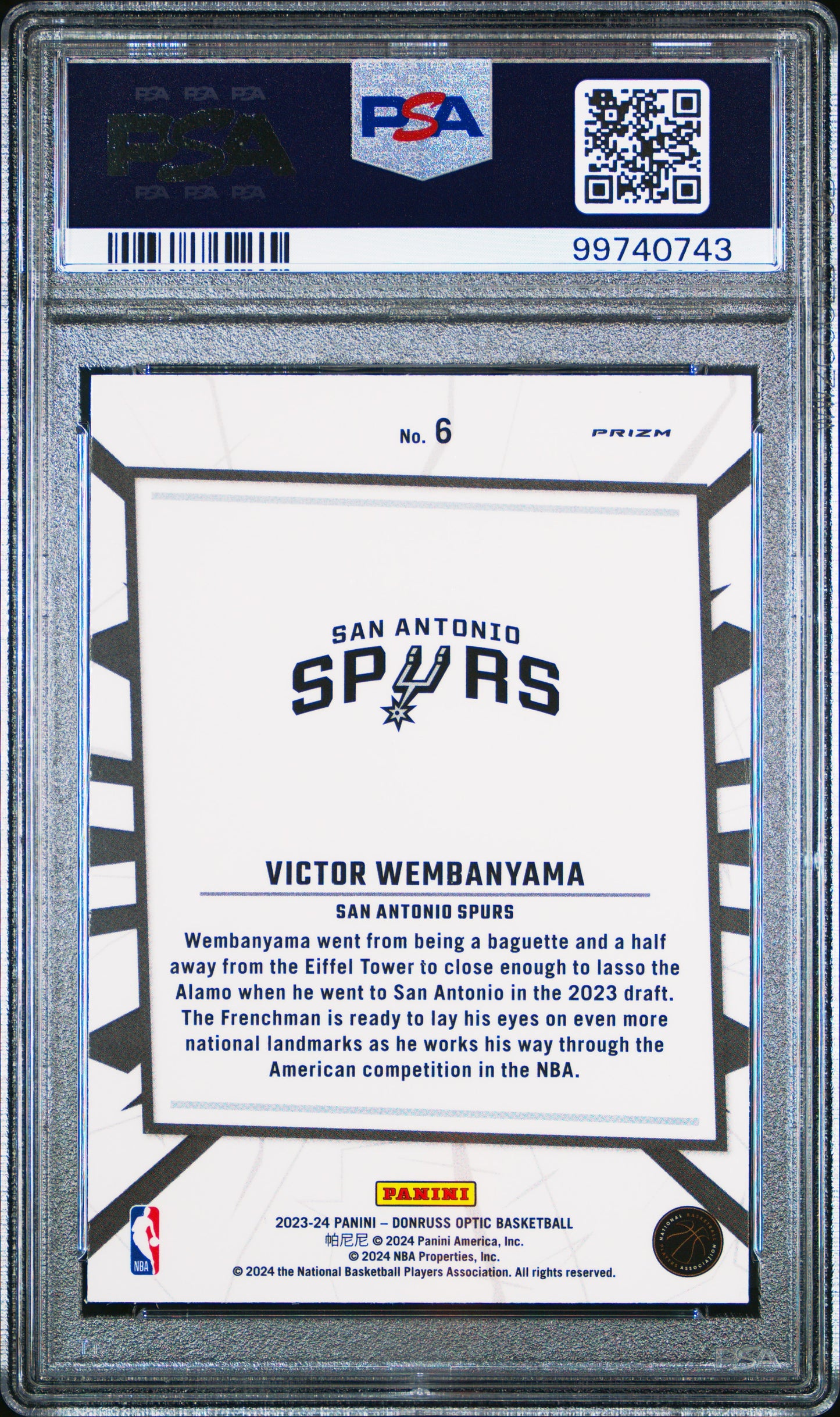 2023 Panini Donruss Optic #6 Victor Wembanyama My House-Holo PSA 10 99740743