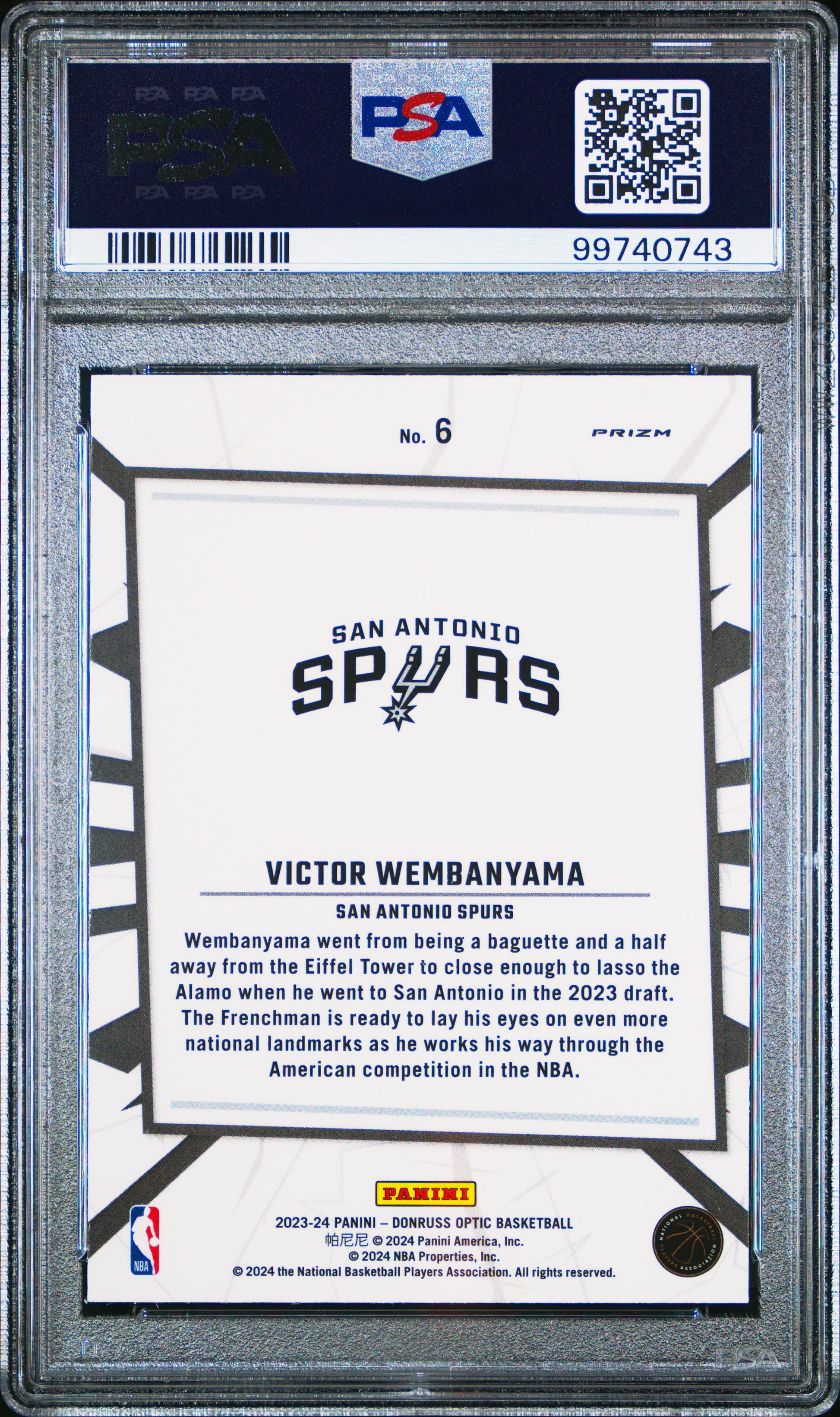 2023 Panini Donruss Optic #6 Victor Wembanyama My House-Holo PSA 10 99740743