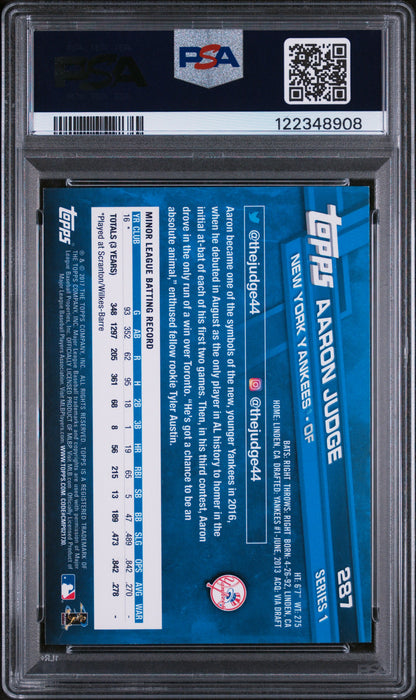 2017 Topps #287 Aaron Judge PSA 9 122348908