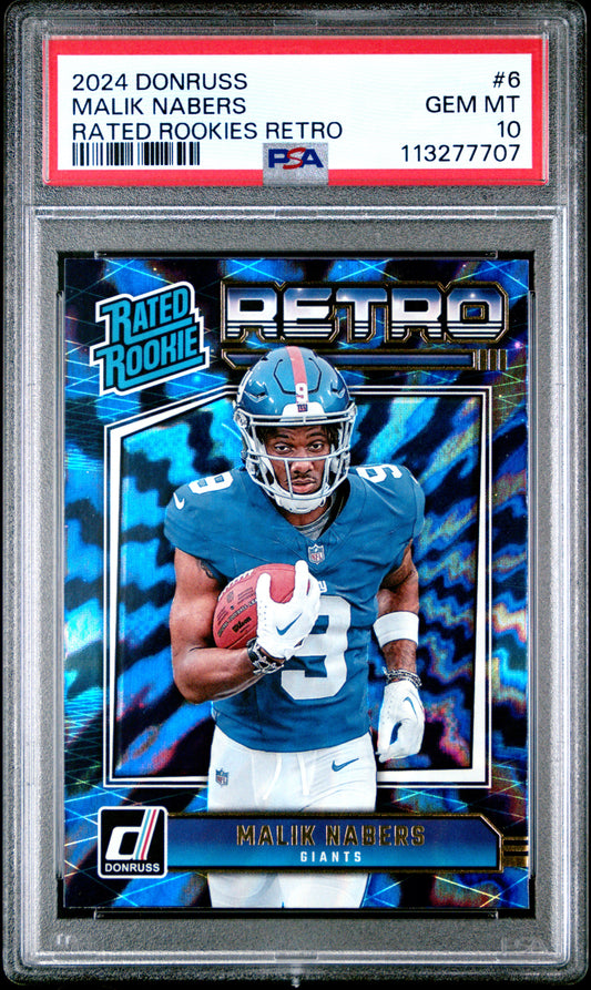 2024 Panini Donruss Rated Rookies Retro #6 Malik Nabers PSA 10 113277707