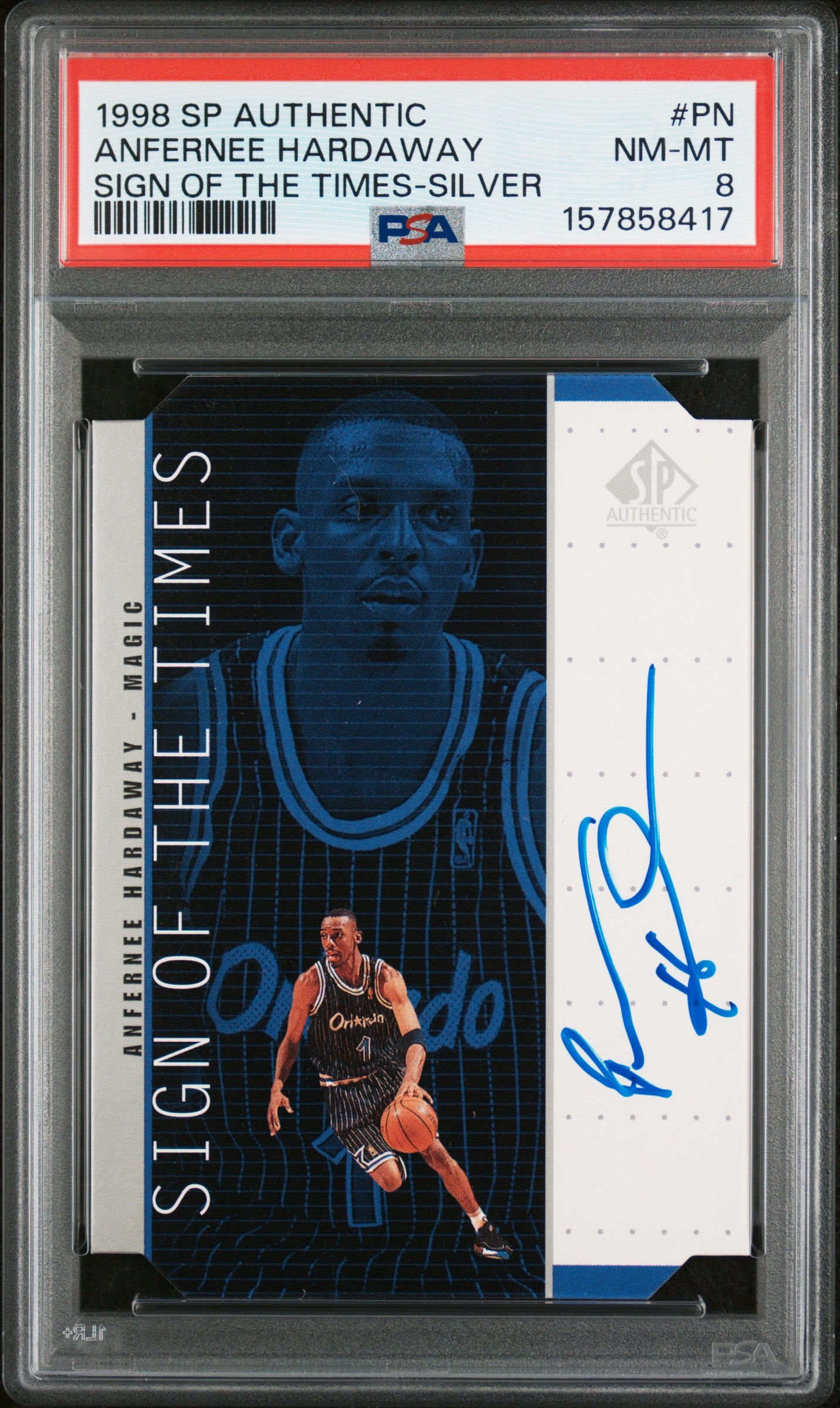 1998 Sp Authentic #PN Anfernee Hardaway Sign Of The Times-Silver PSA 8 157858417