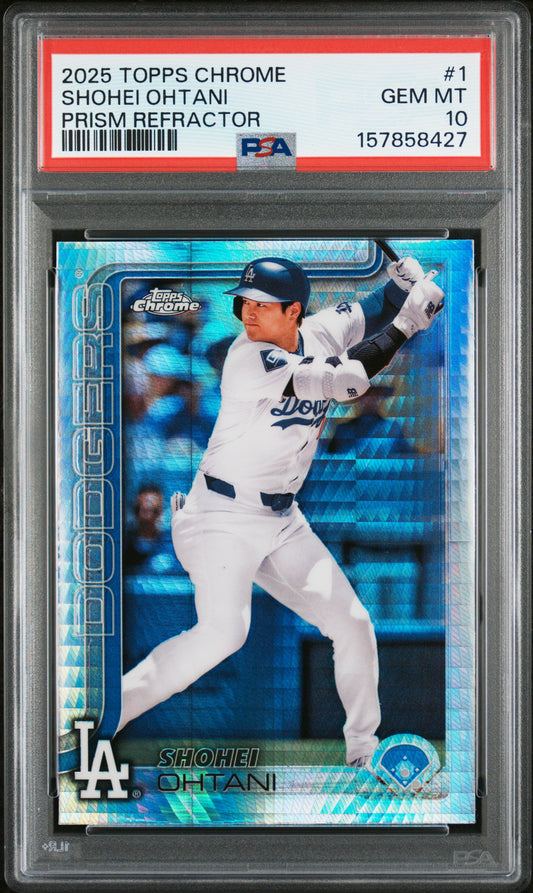 2025 Topps Chrome #1 Shohei Ohtani Prism Refractor PSA 10 157858427