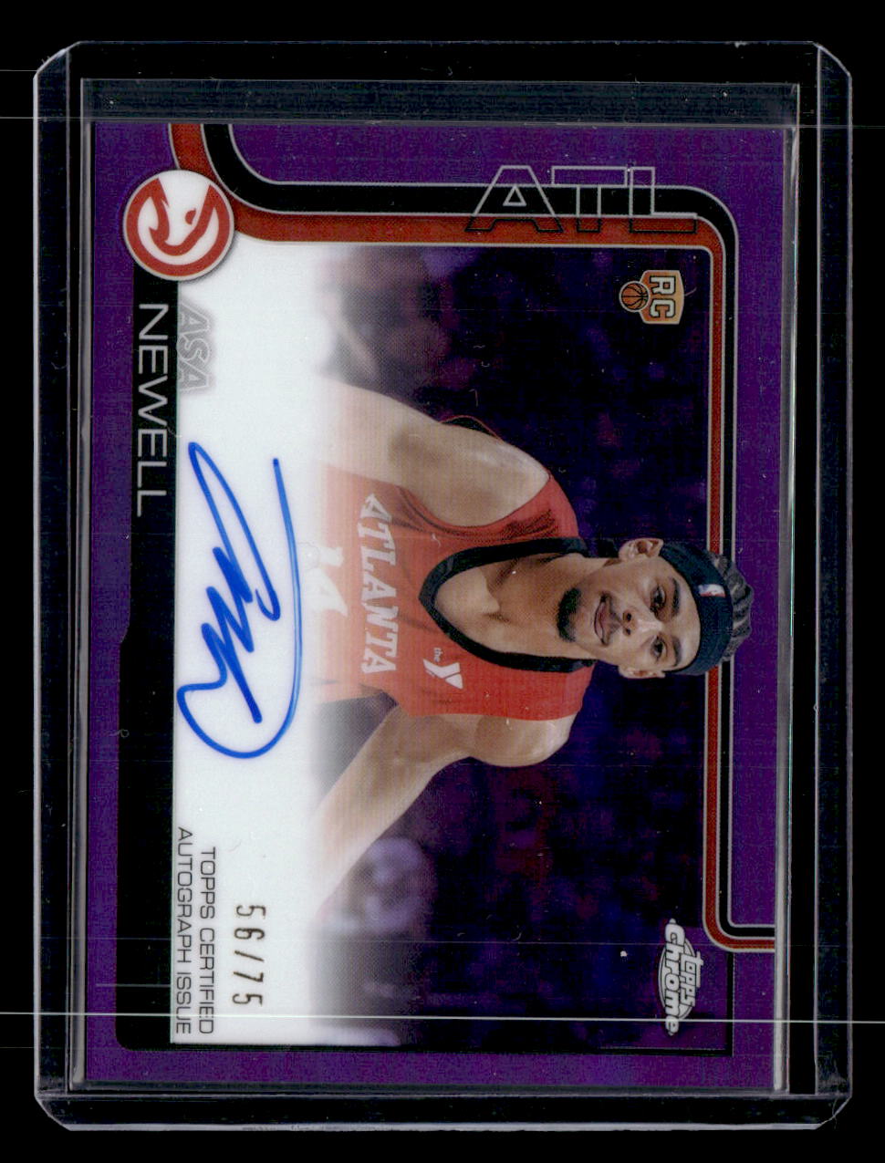 2025-26 Topps Chrome #TCAR-AN Asa Newell Autographs Purple Refractor #/75