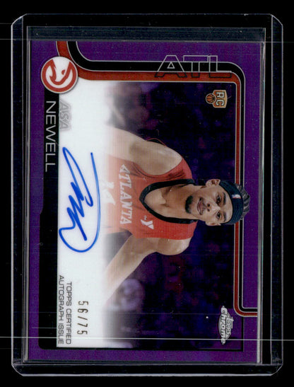 2025-26 Topps Chrome #TCAR-AN Asa Newell Autographs Purple Refractor #/75