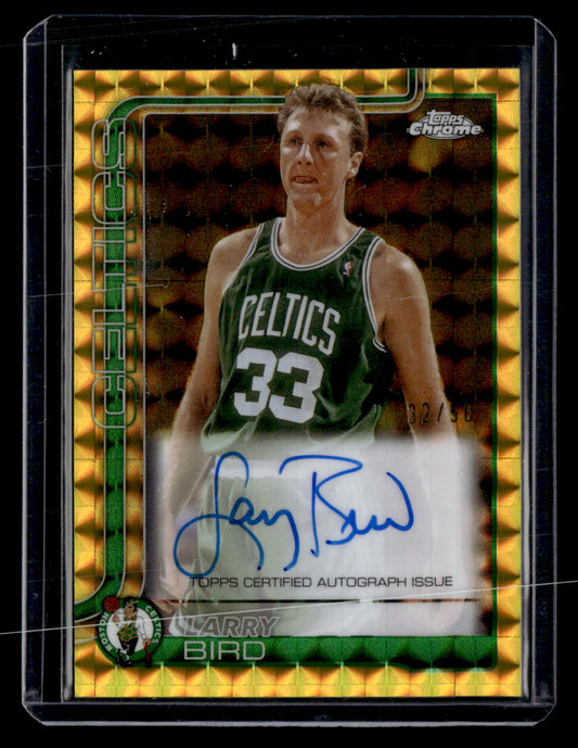 2025-26 Topps Chrome #TCA-LB Larry Bird Chrome Autographs Geometric Gold #/50