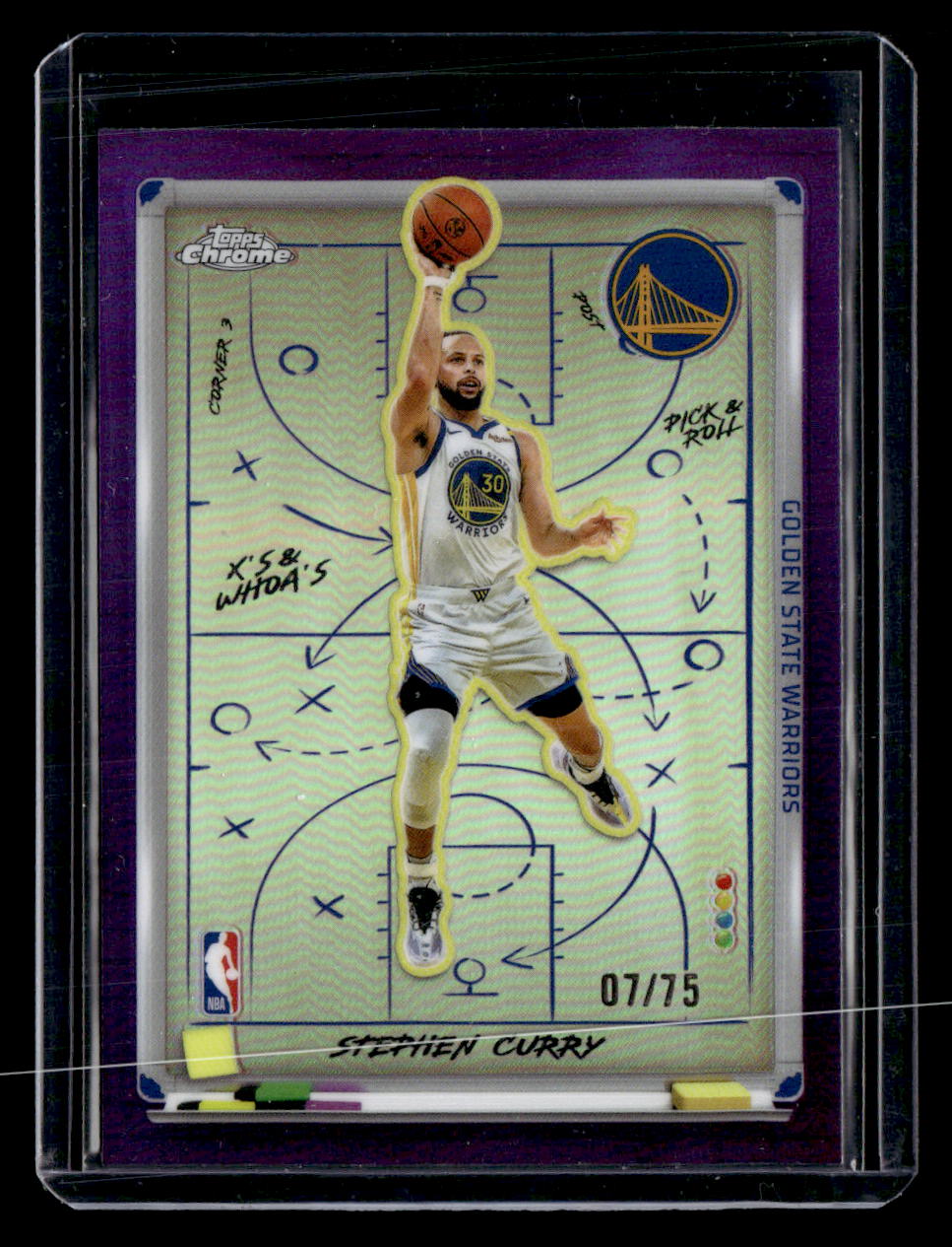 2025-26 Topps Chrome #XW-5 Stephen Curry X's and Whoa's Purple Refractor #/75