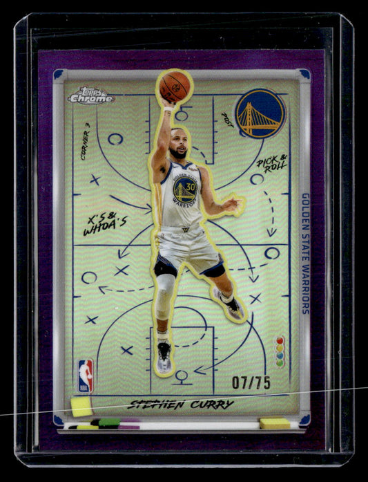 2025-26 Topps Chrome #XW-5 Stephen Curry X's and Whoa's Purple Refractor #/75