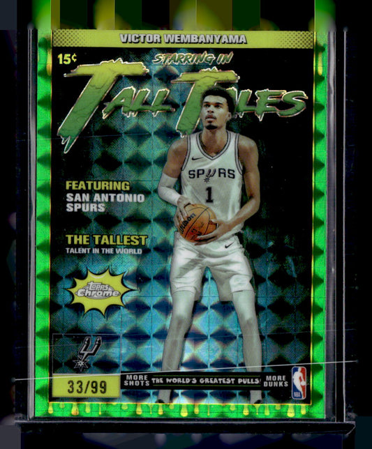 2025-26 Topps Chrome #TT-4 Victor Wembanyama Tall Tales Green Geometric #/99