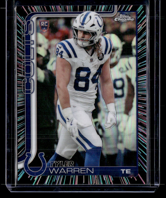 2025 Topps Chrome #346 Tyler Warren Neon Pulse Refractor
