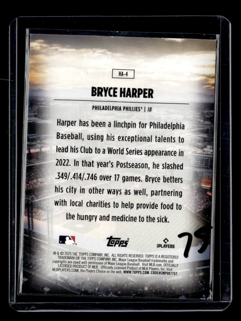 2025 Topps #HA-4 Bryce Harper Home Field Advantage