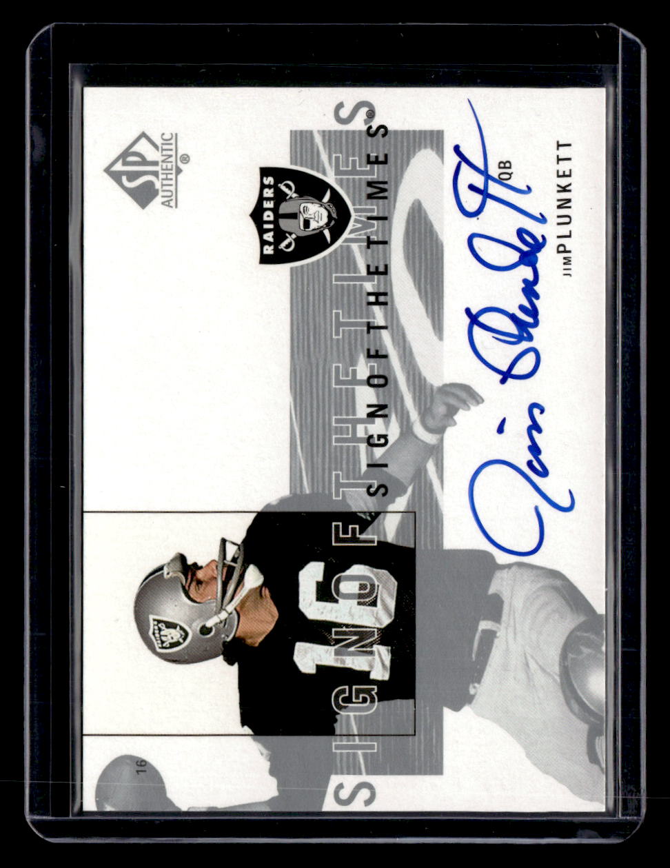 2001 SP Authentic #JP Jim Plunkett Sign of the Times
