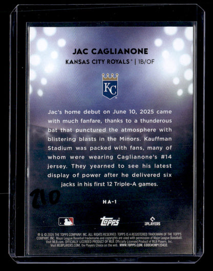 2026 Topps #HA-1 Jac Caglianone Home Field Advantage