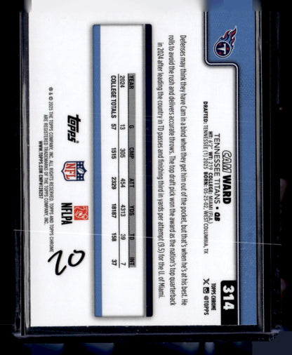 2025 Topps Chrome #314 Cam Ward Touchdown