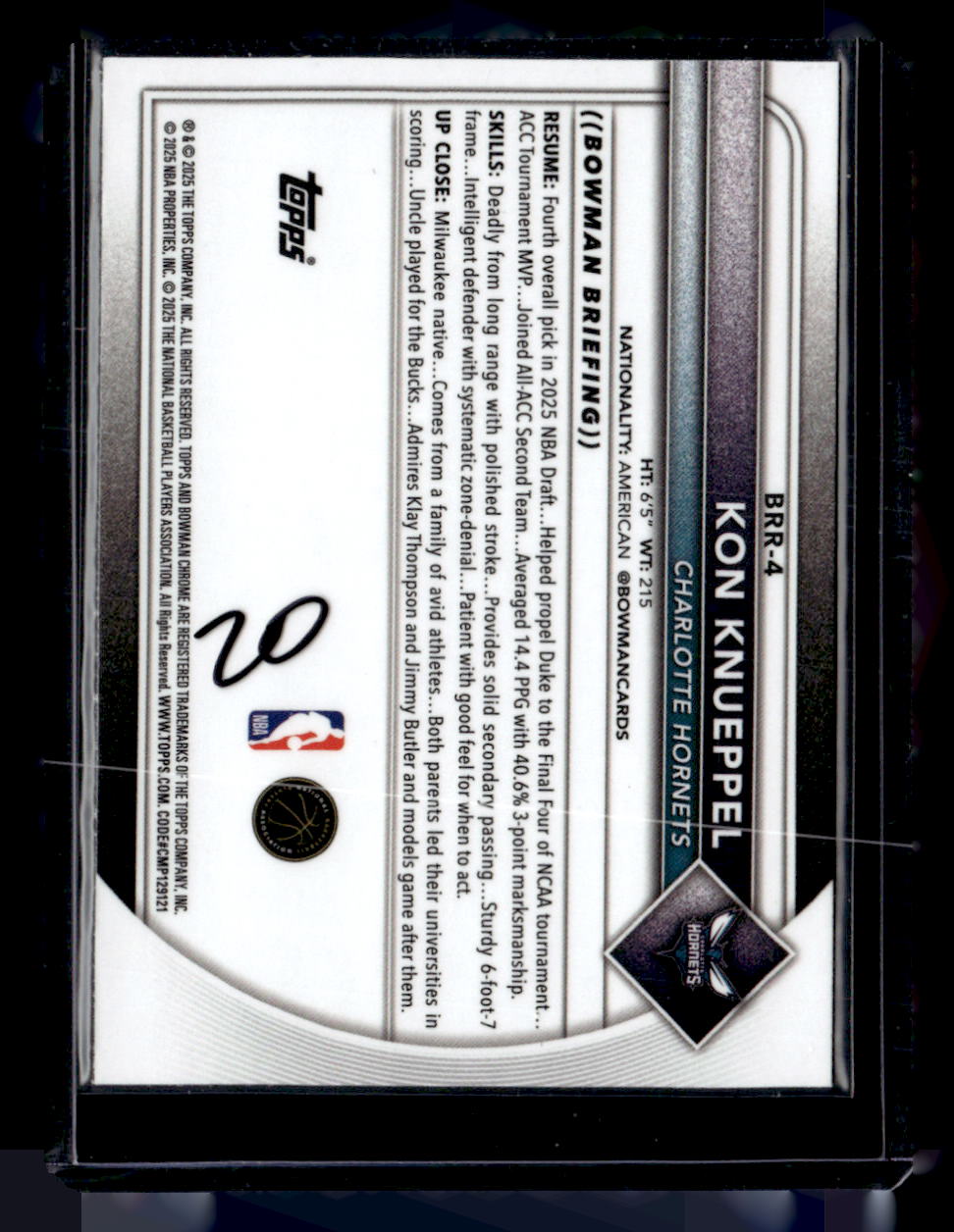 2025-26 Bowman #BCV-4 Kon Knueppel Chrome Reptilian Refractors