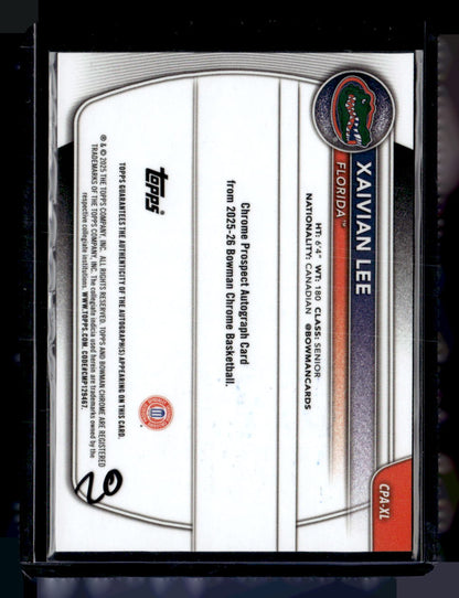 2025-26 Bowman #CPA-XL Xaivian Lee Chrome Prospect Autographs