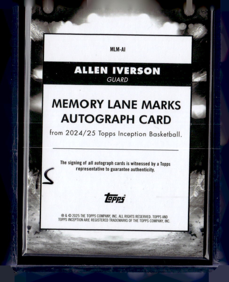 2024-25 Topps Inception #MLM-AI Allen Iverson Memory Lane Marks Holo Gold #/50