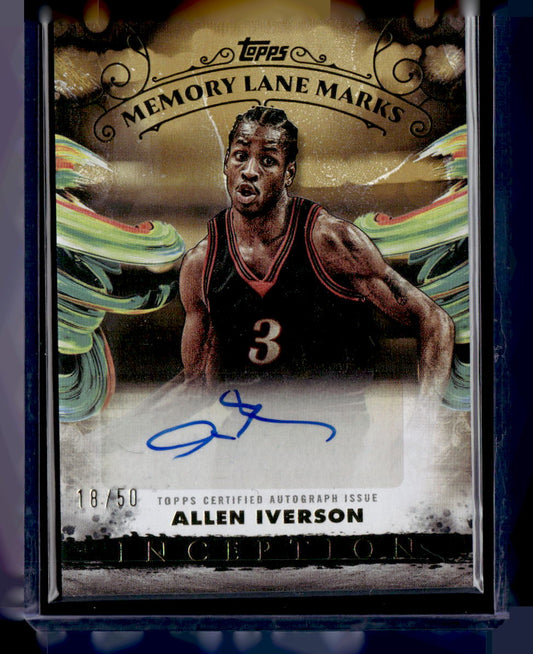 2024-25 Topps Inception #MLM-AI Allen Iverson Memory Lane Marks Holo Gold #/50