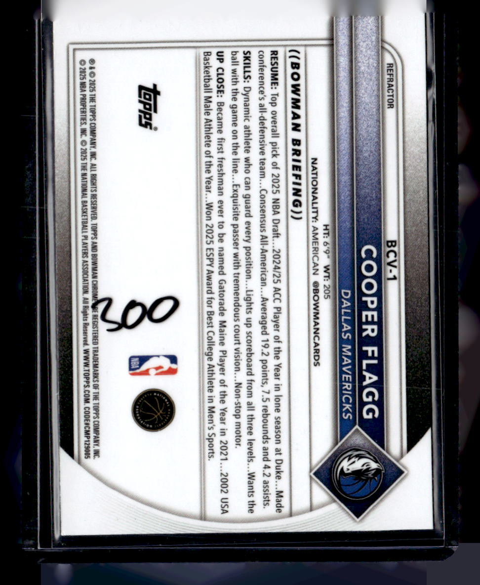 2025-26 Bowman #BCV-1 Cooper Flagg Chrome Mojo Refractors