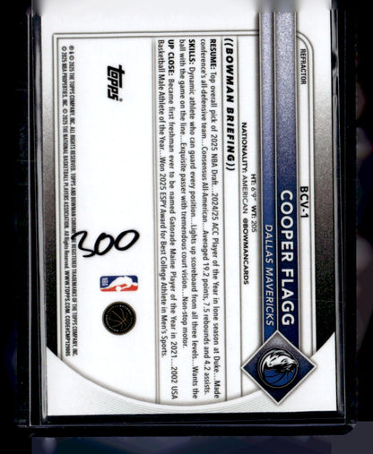 2025-26 Bowman #BCV-1 Cooper Flagg Chrome Mojo Refractors