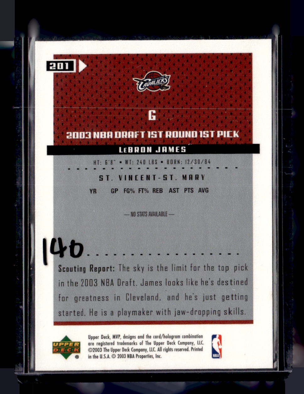 2003-04 Upper Deck MVP #201 LeBron James