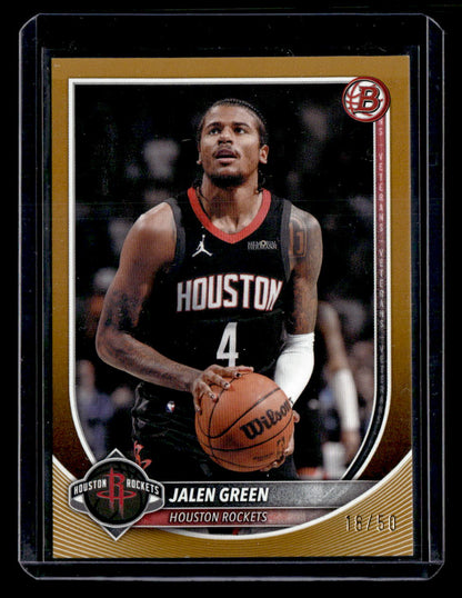 2025-26 Bowman #199 Jalen Green Gold Border #/50