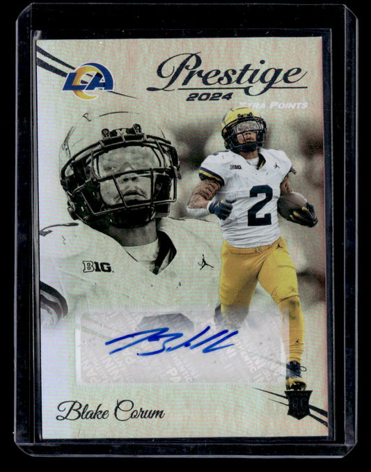 2024 Panini Prestige #349 Blake Corum Xtra Points Signatures Premium