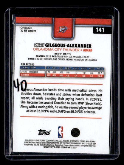 2025-26 Topps Chrome Sapphire Edition #141 Shai Gilgeous-Alexander