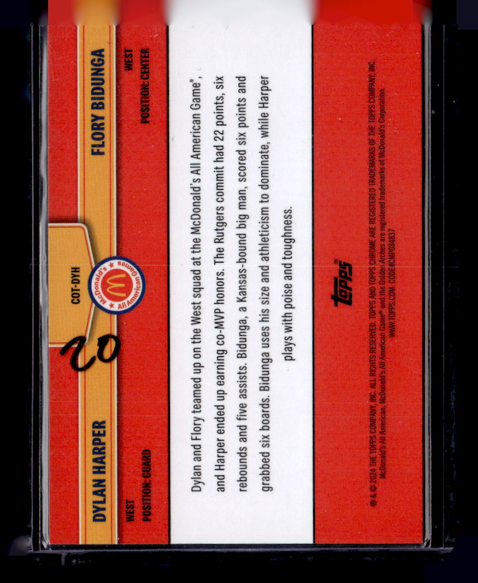 2024 Topps Chrome All-American #COT-DYH Harper/Bidunga Combo Talents Gold #/50