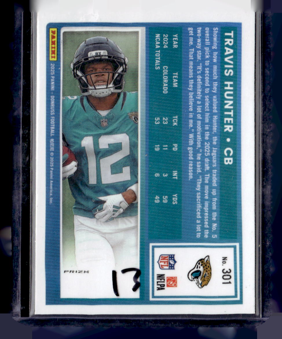 2025 Donruss Optic #201 Travis Hunter Red Hyper