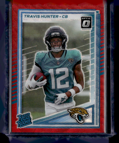 2025 Donruss Optic #201 Travis Hunter Red Hyper