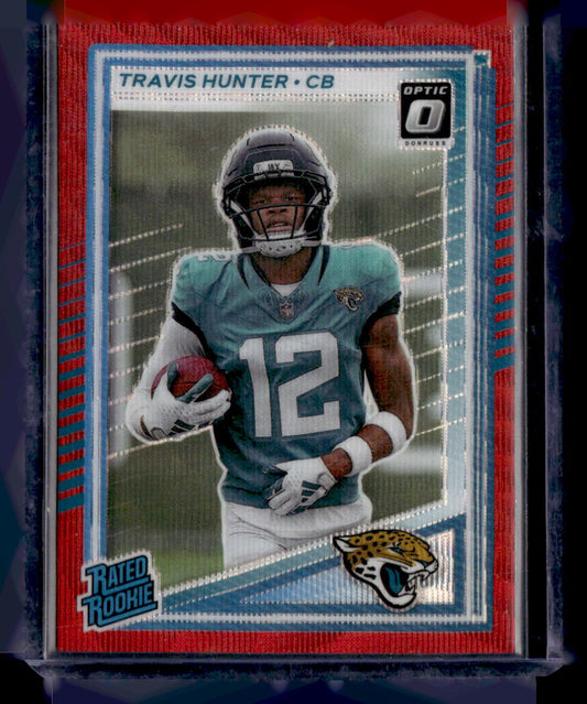 2025 Donruss Optic #201 Travis Hunter Red Hyper